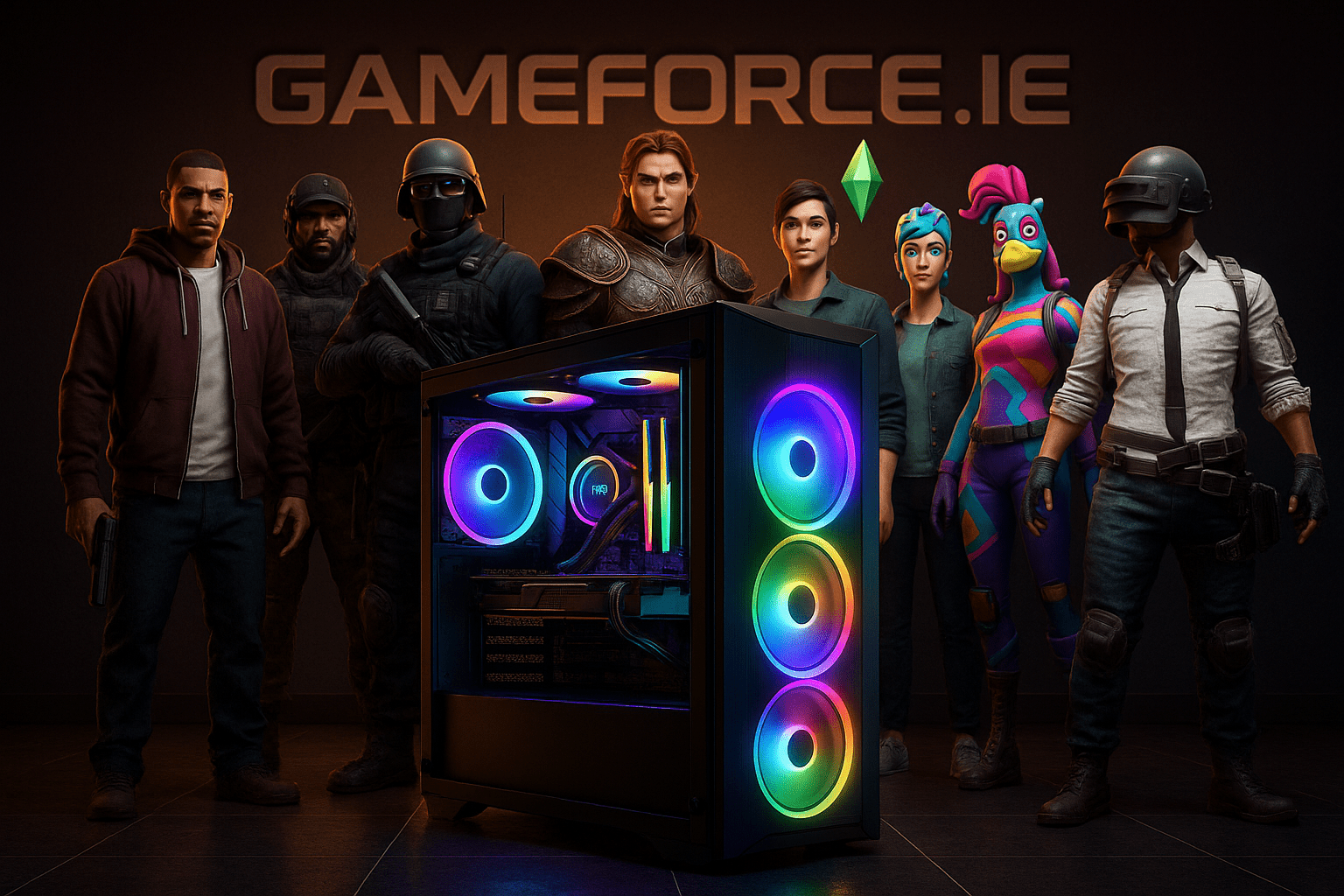 Build your own custom gaming pc with pc components from Irelands Gameforce.ie