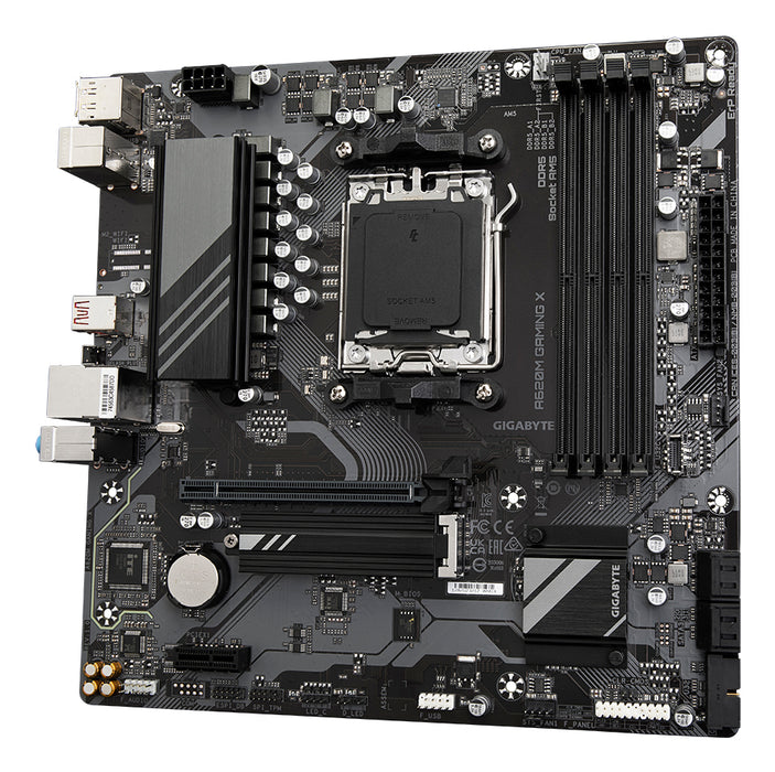 GIGABYTE A620M GAMING X Motherboard - Supports AMD Ryzen 8000 CPUs, 8+2+1 Phases Digital VRM, up to 8000MHz DDR5 (OC), 1xPCIe 4.0 M.2, GbE LAN, USB 3.2 Gen 2
