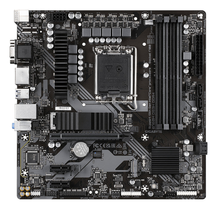 GIGABYTE B760M DS3H DDR4 Motherboard - Supports Intel Core 14th Gen CPUs, 6+2+1 Phases Digital VRM, up to 5333MHz DDR4 (OC), 2xPCIe 4.0 M.2, 2.5GbE LAN, USB 3.2 Gen2