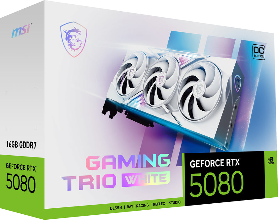 MSI GAMING GEFORCE RTX 5080 16G TRIO OC WHITE graphics card