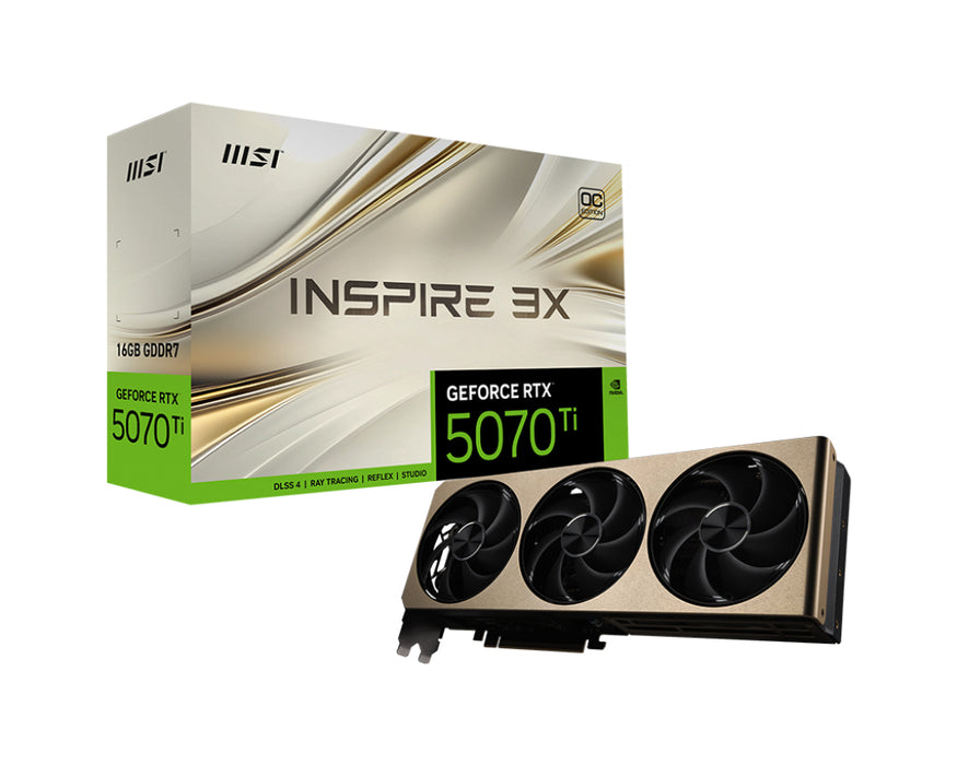 MSI GEFORCE RTX 5070 TI 16G INSPIRE 3X OC graphics card