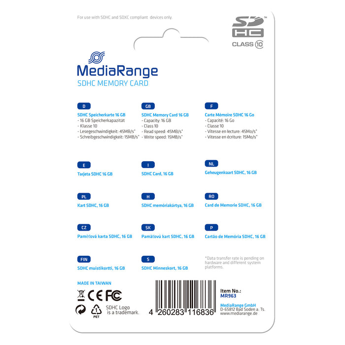 MediaRange MR963 memory card