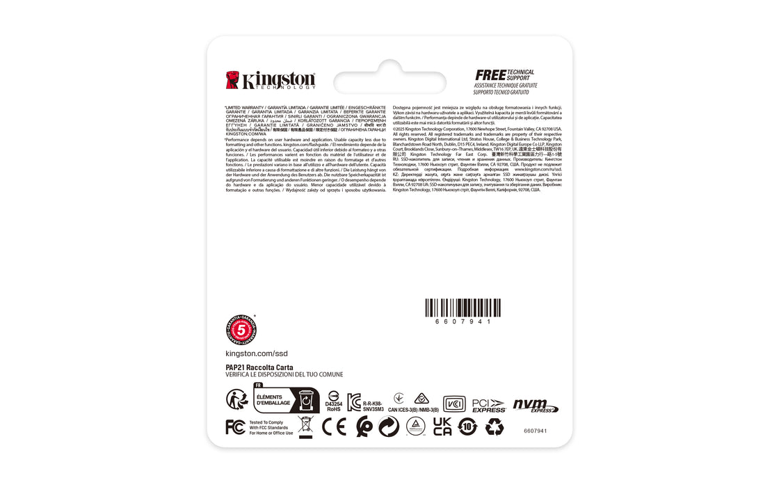 Kingston Technology 1000G NV3 M.2 2230 NVMe SSD