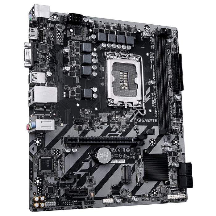 GIGABYTE H810M H Motherboard - Intel Core Ultra (Series 2) CPUs, 4+1+2 Phases VRM, up to 6400MHz DDR5, 1xPCIe 4.0 M.2, 1GbE LAN, USB 3.2 Gen 1