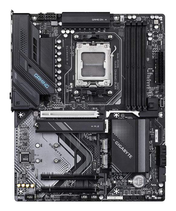 GIGABYTE X870 GAMING WIFI6 Motherboard - Supports AMD Ryzen 9000 CPUs, 8+2+2 phases VRM, up to 8000MHz DDR5 (OC), 1xPCIe 5.0 + 2xPCIe 4.0, Wi-Fi 6, 2.5GbE LAN, USB 4
