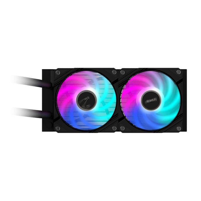 GIGABYTE AORUS WATERFORCE II 240 AIO Liquid CPU Cooler - 2x120mm ARGB Fans, slide-in interlocking mechanism, DAISY-CHAIN, Intel LGA 1851 and AMD AM5 Compatible