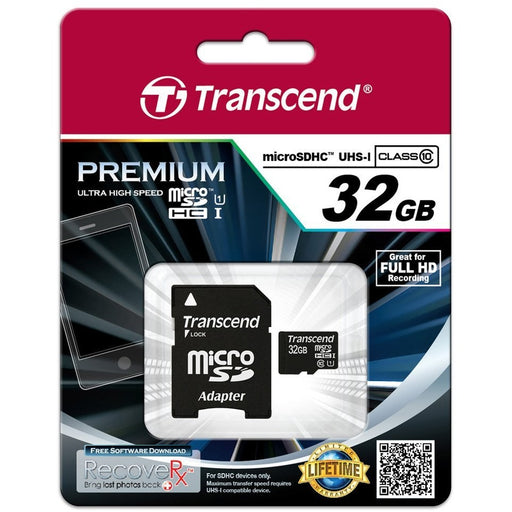 Transcend microSDXC/SDHC Class 10 UHS-I 32GB with Adapter
