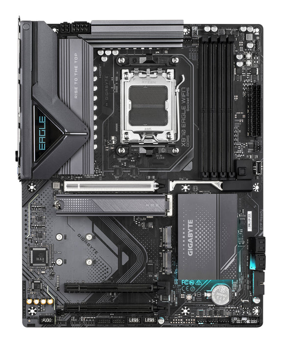 GIGABYTE X870 EAGLE WIFI7 Motherboard - Supports AMD Ryzen 9000 CPUs, 14+2+2 phases VRM, up to 8000MHz DDR5 (OC), 1xPCIe 5.0 + 2xPCIe 4.0, Wi-Fi 7, 2.5GbE LAN, USB 4