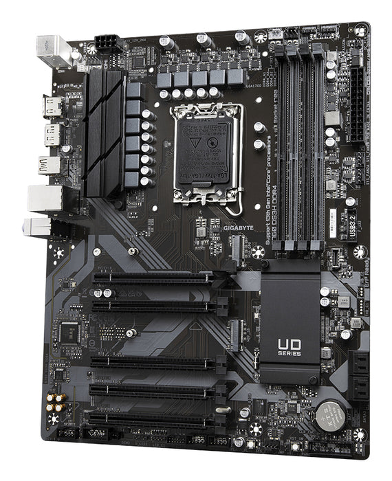 GIGABYTE B760 DS3H DDR4 Motherboard - Supports Intel Core 14th CPUs, 18+2+1 Phases Digital VRM, up to 5333MHz DDR4 (OC), 2xPCIe 4.0 M.2, GbE LAN, USB 3.2 Gen 2