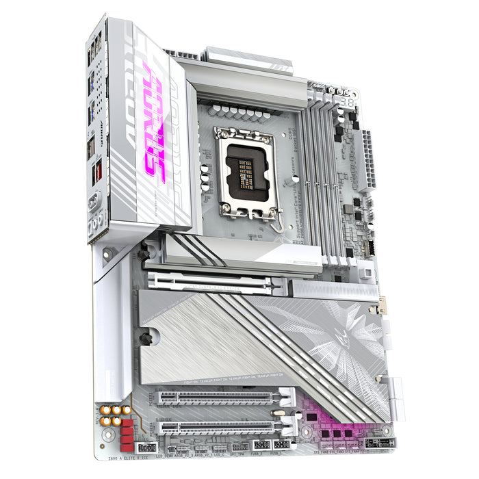 GIGABYTE Z890 AORUS ELITE X ICE Motherboard - Supports Intel Core Ultra (Series 2) CPUs, 16+1+2 phases VRM, up to 9500MHz DDR5 (OC), 1xPCIe 5.0 + 4xPCIe 4.0, Wi-Fi 7, 2.5GbE LAN, Thunderbolt 4