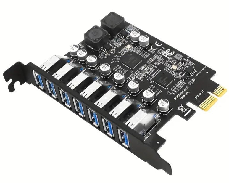 TISHRIC USB 3.0 PCI-E card with multiple USB ports on a white background
