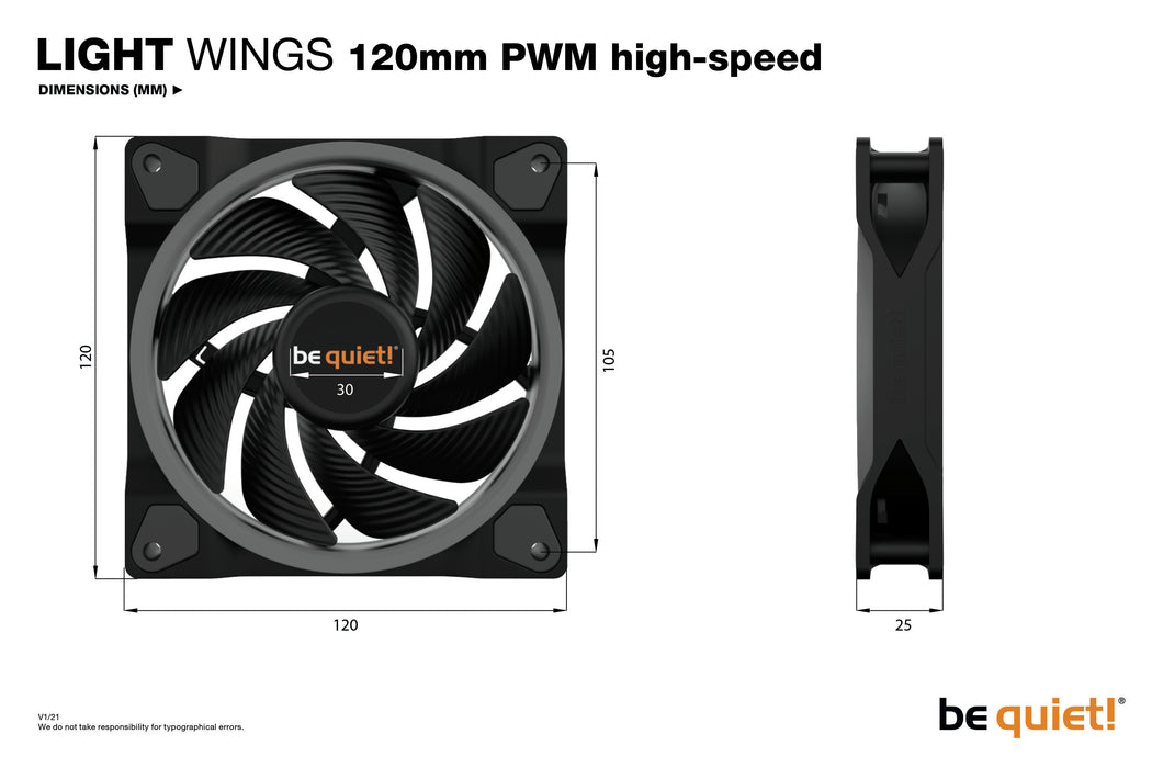 be quiet! Light Wings | 120mm PWM Triple Pack high-speed