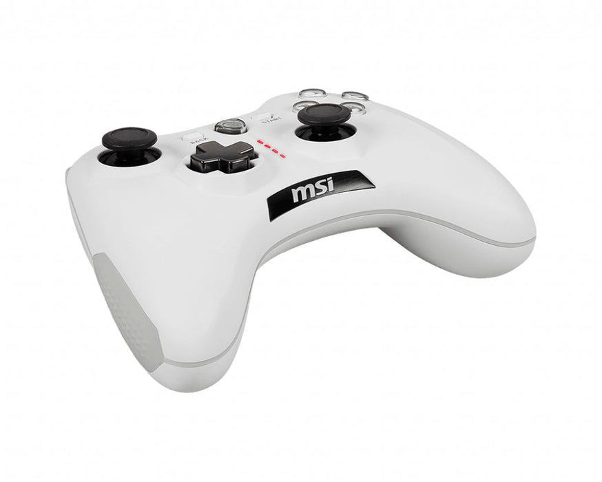 MSI FORCE GC20 V2 WHITE Gaming Controller 'PC and Android ready, Wired, adjustable D-Pad cover, Dual vibration motors, Ergonomic design, detachable cables'