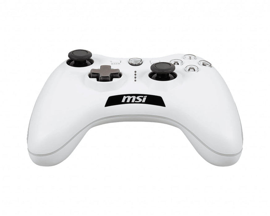 MSI FORCE GC20 V2 WHITE Gaming Controller 'PC and Android ready, Wired, adjustable D-Pad cover, Dual vibration motors, Ergonomic design, detachable cables'