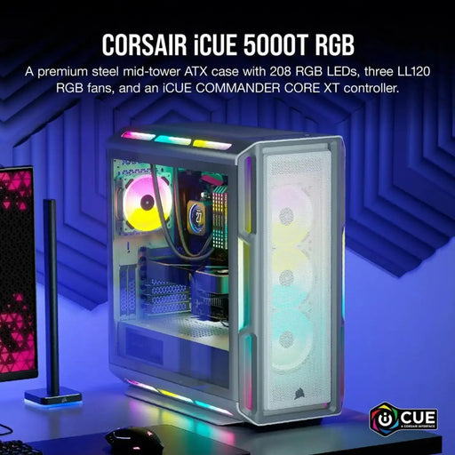 CORSAIR iCUE MIDI 5000T RGB WHITE ATX - EATX