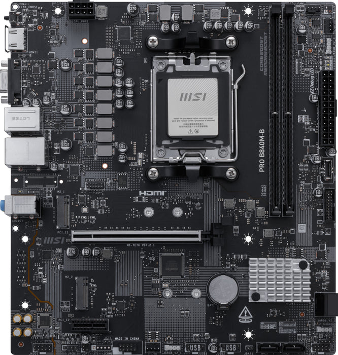 MSI PRO B840M-B motherboard AMD B840 Socket AM5 micro ATX
