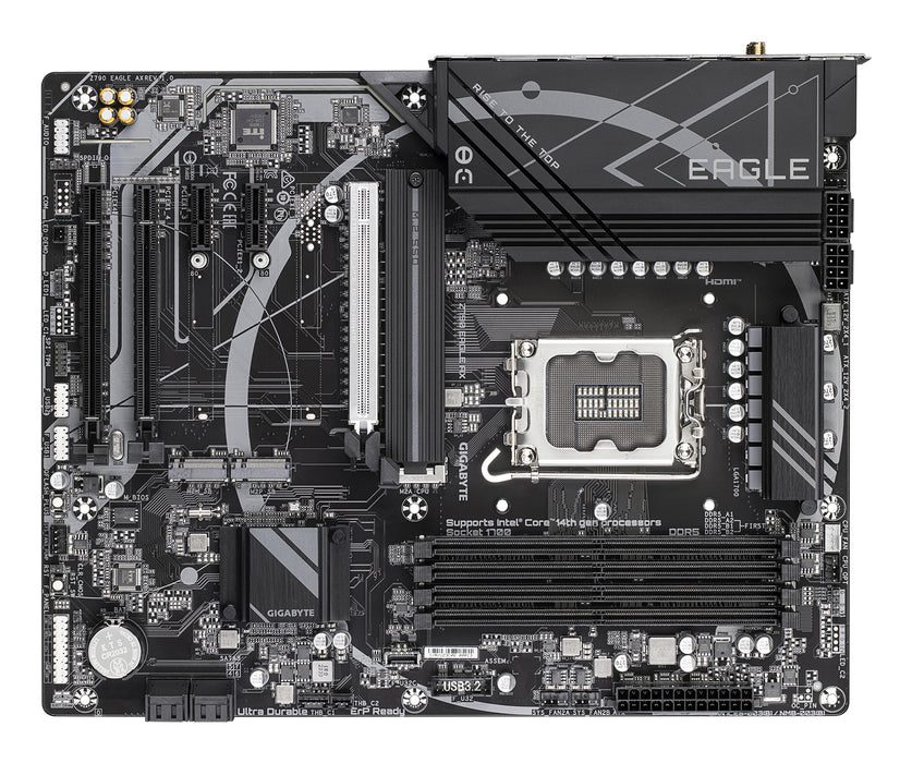 GIGABYTE Z790 EAGLE AX Motherboard - Supports Intel Core 14th Gen CPUs, 12+1+１Phases Digital VRM, up to 7600MHz DDR5 (OC), 3xPCIe 4.0 M.2, Wi-Fi 6E, 2.5GbE LAN, USB 3.2 Gen 2