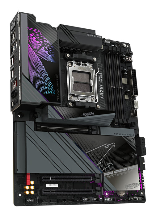 GIGABYTE X870E AORUS MASTER Motherboard - Supports AMD Ryzen 9000 CPUs, 16+2+2 Phases Digital VRM, up to 8600MHz DDR5 (OC), 3xPCIe 5.0 + 1xPCIe 4.0, Wi-Fi 7, 5GbE LAN, USB 4