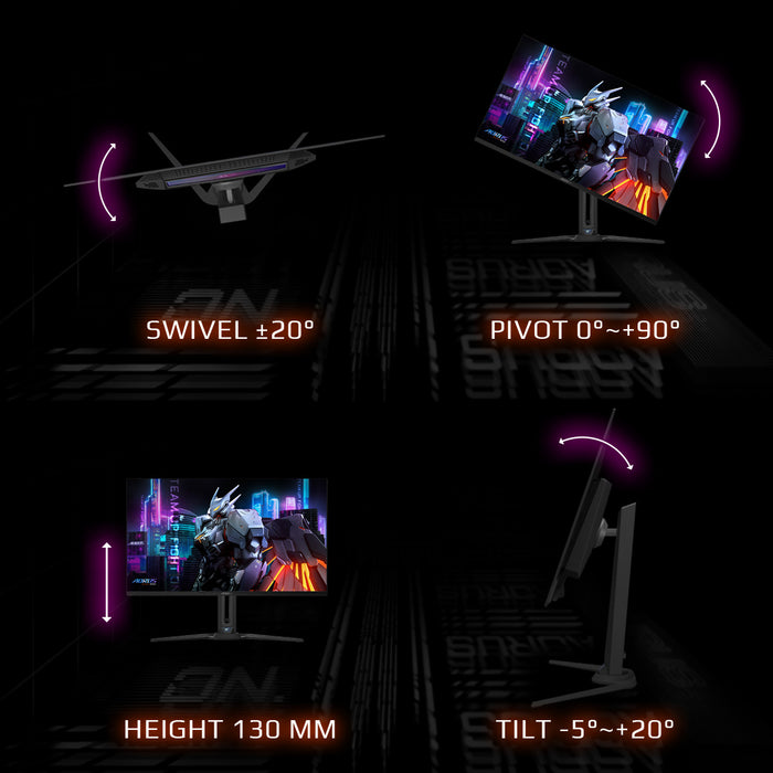 GIGABYTE AORUS FO32U 31.5” UHD Gaming Monitor - 3840 x 2160 (UHD), 165Hz, 0.03ms, 250 cd/m2, FreeSync Premium Pro, DisplayHDR True Black 400, HDMI 2.1, Displayport 1.4