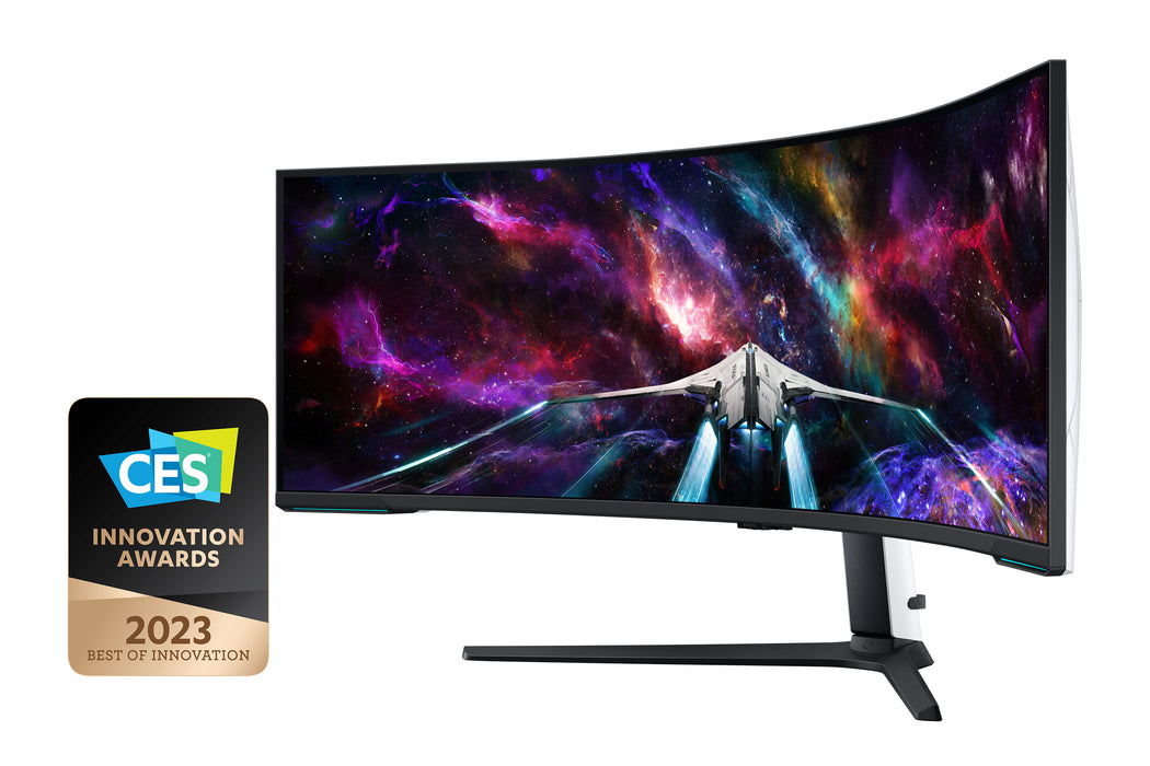 Samsung G95NC computer monitor 144.8 cm (57") 7680 x 2160 pixels Dual UHD QLED White
