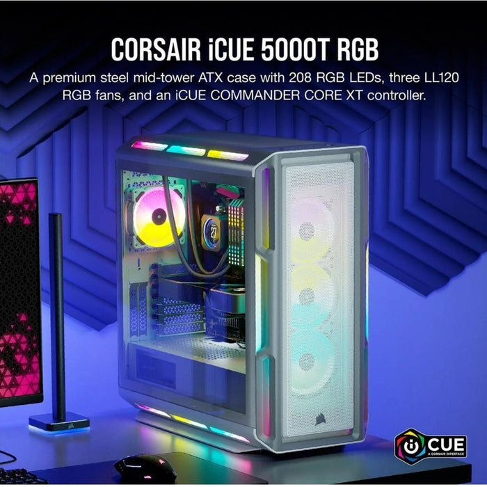 CORSAIR iCUE MIDI 5000T RGB WHITE ATX - EATX